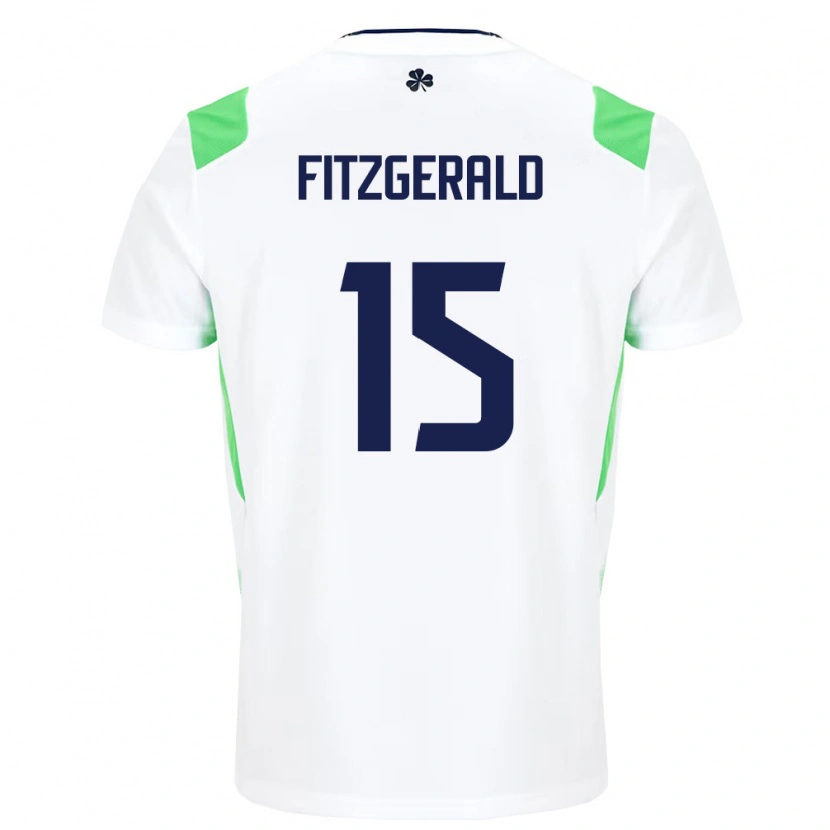Danxen Mujer Camiseta Irlanda Kyle Fitzgerald #15 Blanco Verde Claro 2ª Equipación 26-28 La Camisa México