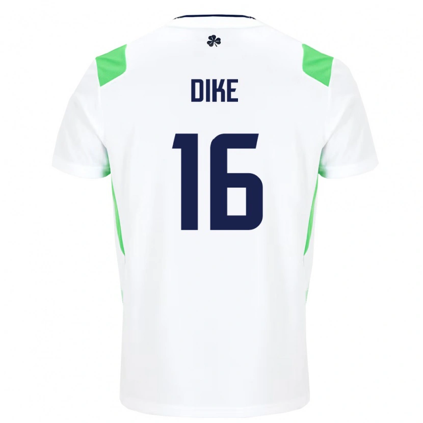 Danxen Mujer Camiseta Irlanda Michael Dike #16 Blanco Verde Claro 2ª Equipación 26-28 La Camisa México