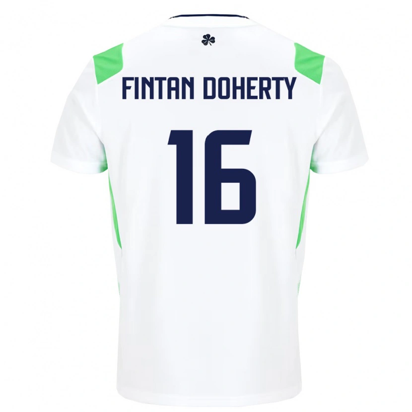 Danxen Mujer Camiseta Irlanda Fintan Doherty #16 Blanco Verde Claro 2ª Equipación 26-28 La Camisa México