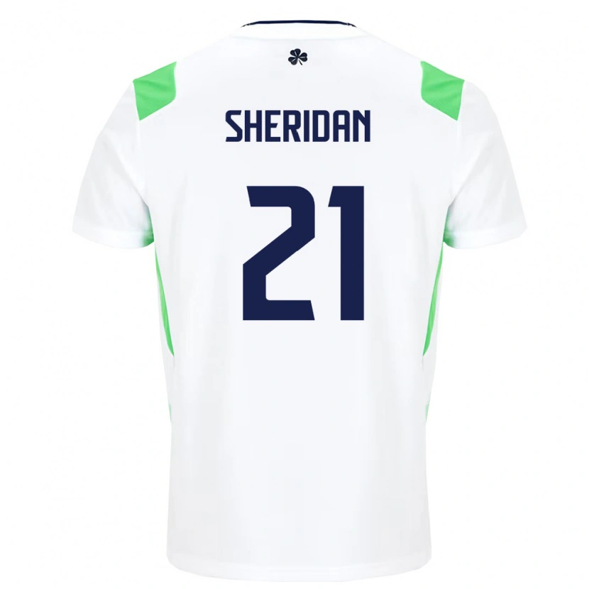 Danxen Mujer Camiseta Irlanda Corey Sheridan #21 Blanco Verde Claro 2ª Equipación 26-28 La Camisa México