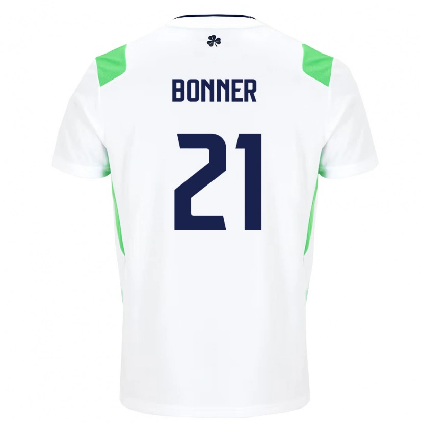 Danxen Mujer Camiseta Irlanda Charlie Bonner #21 Blanco Verde Claro 2ª Equipación 26-28 La Camisa México
