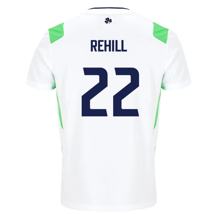 Danxen Mujer Camiseta Irlanda Harry Rehill #22 Blanco Verde Claro 2ª Equipación 26-28 La Camisa México