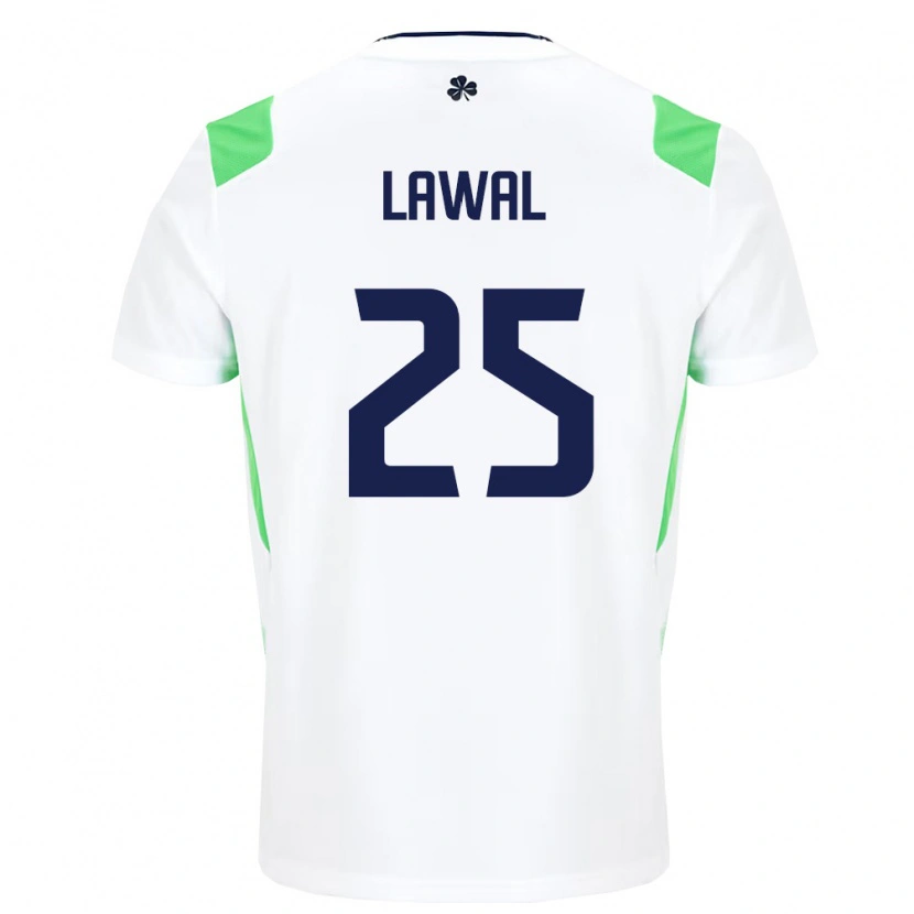 Danxen Mujer Camiseta Irlanda Bosun Lawal #25 Blanco Verde Claro 2ª Equipación 26-28 La Camisa México