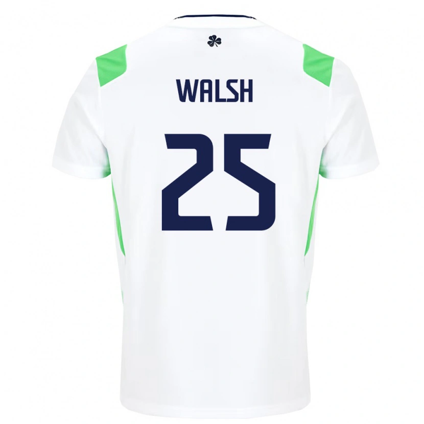 Danxen Mujer Camiseta Irlanda Megan Walsh #25 Blanco Verde Claro 2ª Equipación 26-28 La Camisa México