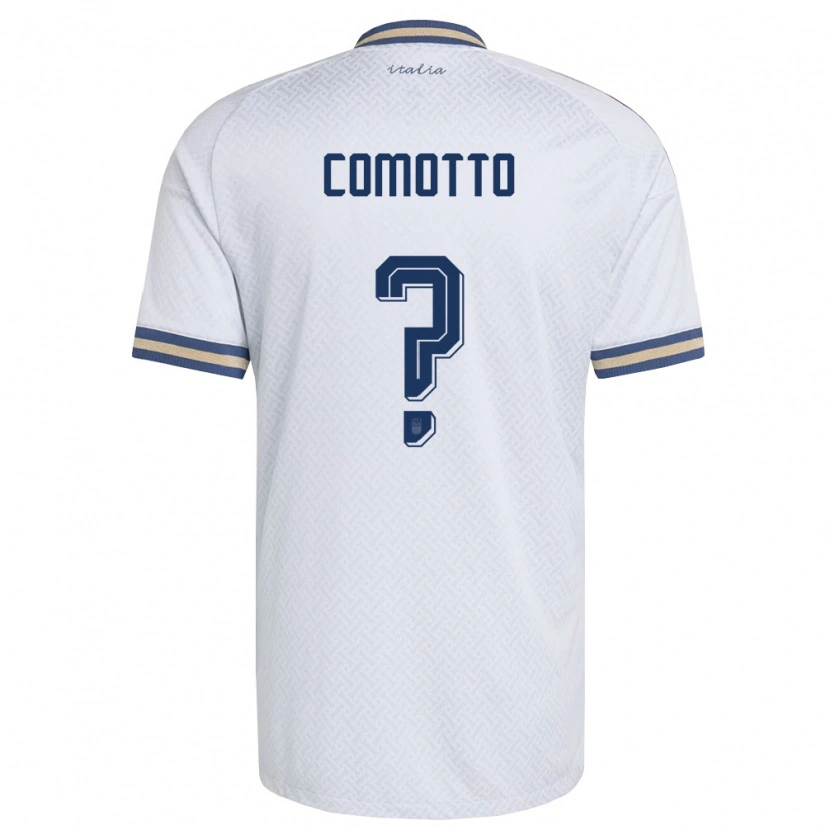 Danxen Mujer Camiseta Italia Christian Comotto #0 Marfil Marino Oro 2ª Equipación 26-28 La Camisa México