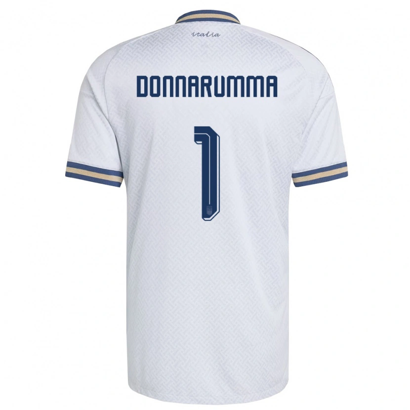 Danxen Mujer Camiseta Italia Gianluigi Donnarumma #1 Marfil Marino Oro 2ª Equipación 26-28 La Camisa México