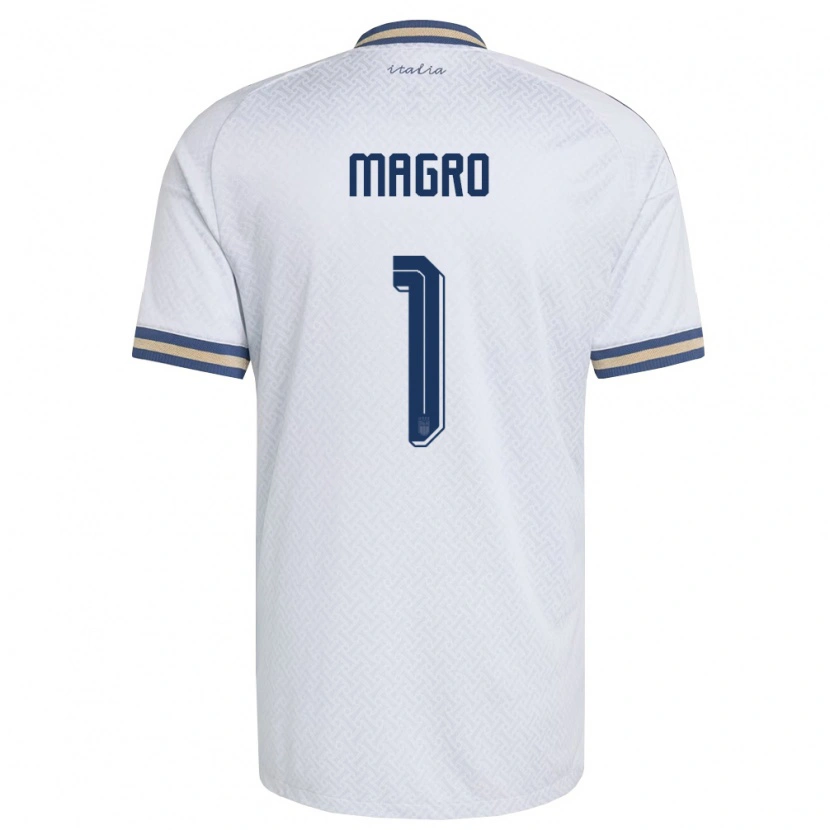 Danxen Mujer Camiseta Italia Federico Magro #1 Marfil Marino Oro 2ª Equipación 26-28 La Camisa México