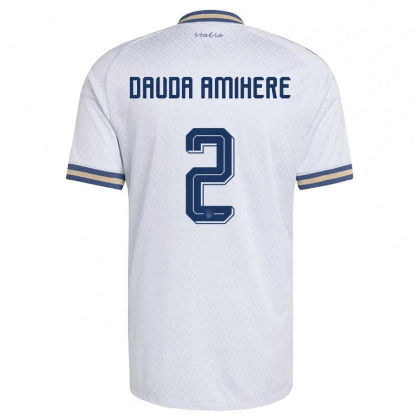 Danxen Mujer Camiseta Italia Iddrisa Dauda Amihere #2 Marfil Marino Oro 2ª Equipación 26-28 La Camisa México