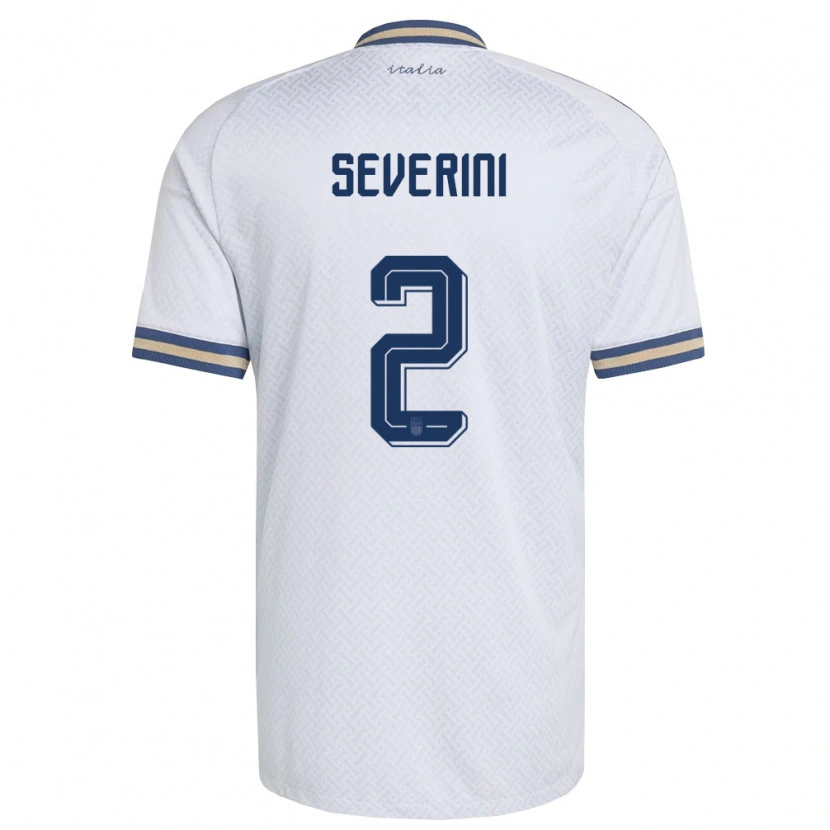 Danxen Mujer Camiseta Italia Emma Severini #2 Marfil Marino Oro 2ª Equipación 26-28 La Camisa México