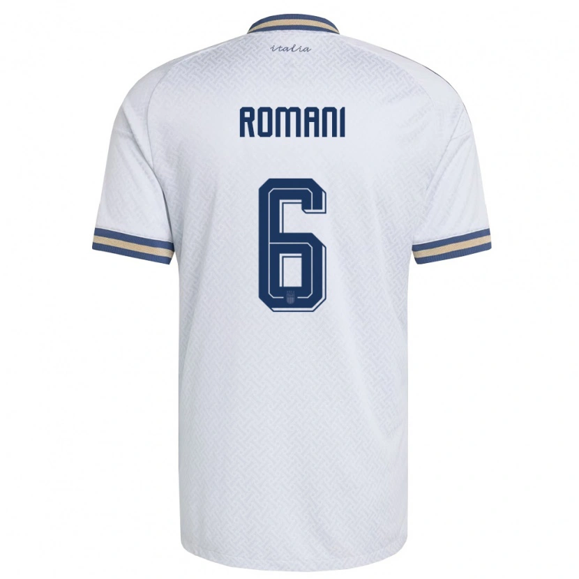 Danxen Mujer Camiseta Italia Lorenzo Romani #6 Marfil Marino Oro 2ª Equipación 26-28 La Camisa México