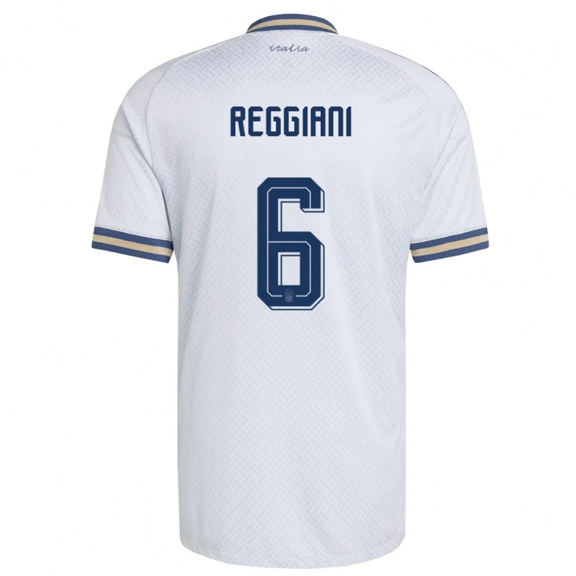 Danxen Mujer Camiseta Italia Luca Reggiani #6 Marfil Marino Oro 2ª Equipación 26-28 La Camisa México