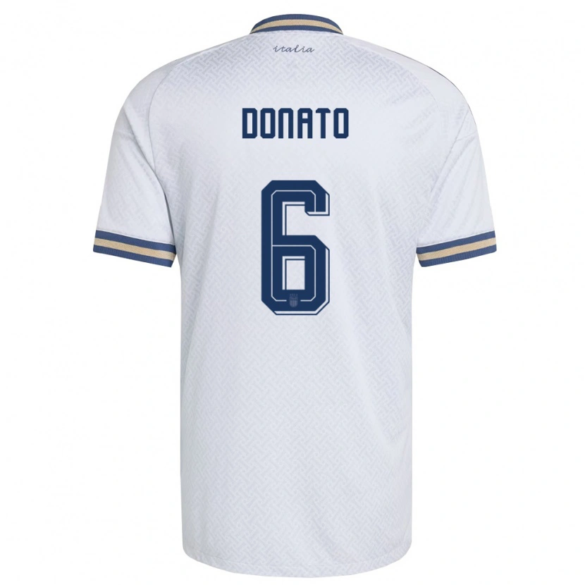 Danxen Mujer Camiseta Italia Andrea Donato #6 Marfil Marino Oro 2ª Equipación 26-28 La Camisa México