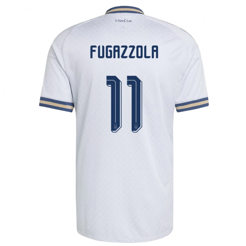 Danxen Mujer Camiseta Italia Marcello Fugazzola #11 Marfil Marino Oro 2ª Equipación 26-28 La Camisa México