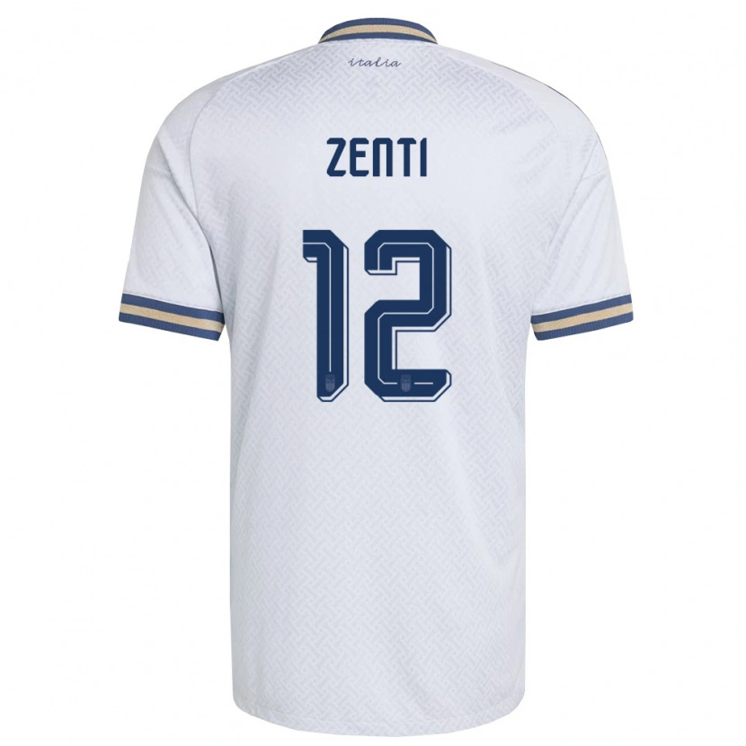 Danxen Mujer Camiseta Italia Alexander Zenti #12 Marfil Marino Oro 2ª Equipación 26-28 La Camisa México