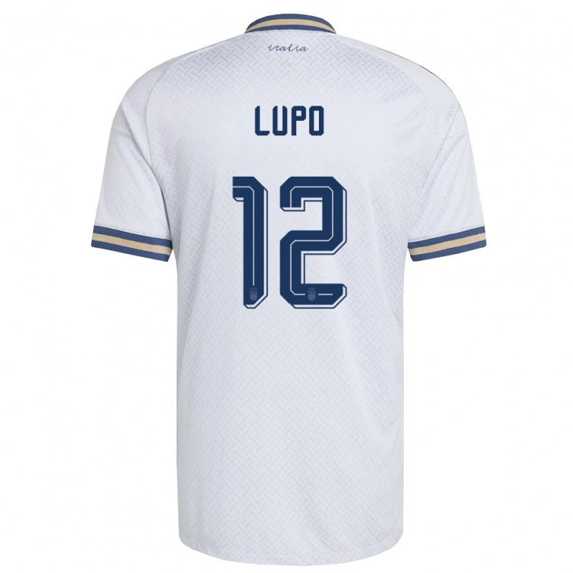 Danxen Mujer Camiseta Italia Christian Lupo #12 Marfil Marino Oro 2ª Equipación 26-28 La Camisa México