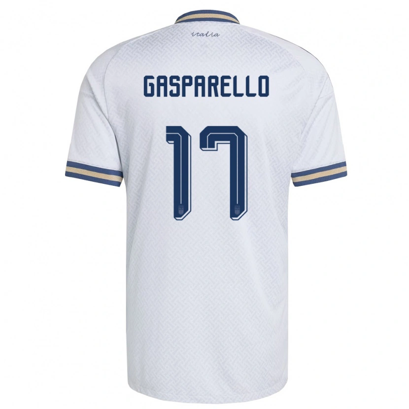 Danxen Mujer Camiseta Italia Francesco Gasparello #17 Marfil Marino Oro 2ª Equipación 26-28 La Camisa México