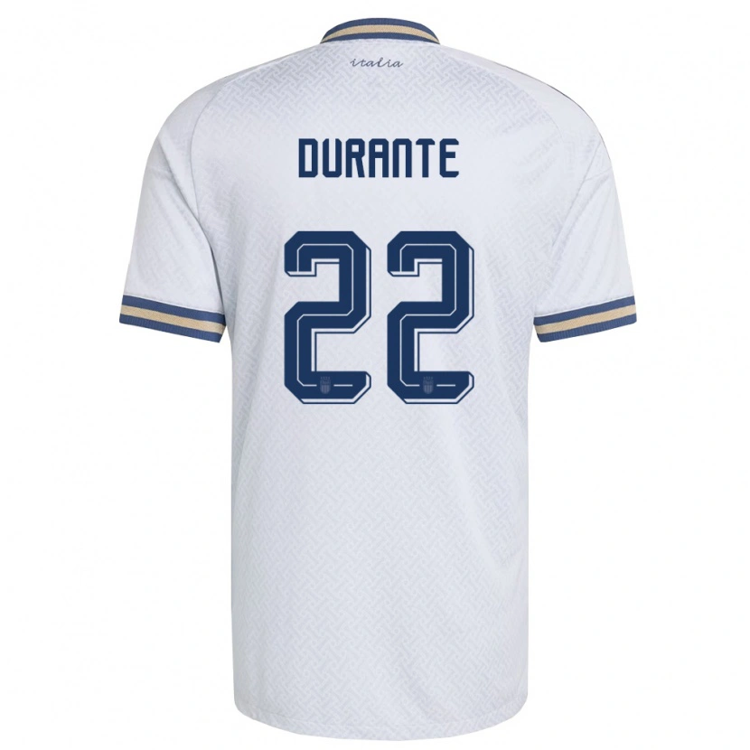 Danxen Mujer Camiseta Italia Francesca Durante #22 Marfil Marino Oro 2ª Equipación 26-28 La Camisa México