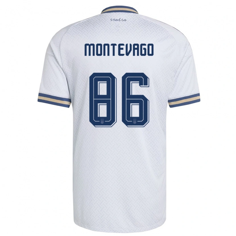 Danxen Mujer Camiseta Italia Daniele Montevago #86 Marfil Marino Oro 2ª Equipación 26-28 La Camisa México