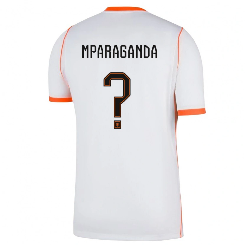 Danxen Mujer Camiseta Países Bajos Matthew Mparaganda #0 Blanco Naranja 2ª Equipación 26-28 La Camisa México