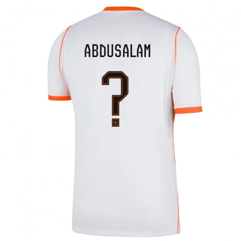 Danxen Mujer Camiseta Países Bajos Musabe Abdusalam #0 Blanco Naranja 2ª Equipación 26-28 La Camisa México