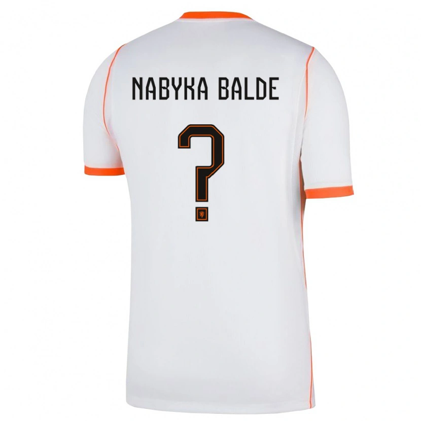 Danxen Mujer Camiseta Países Bajos Mamadou Nabyka Balde #0 Blanco Naranja 2ª Equipación 26-28 La Camisa México