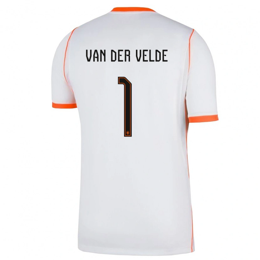 Danxen Mujer Camiseta Países Bajos Valentijn Van Der Velde #1 Blanco Naranja 2ª Equipación 26-28 La Camisa México