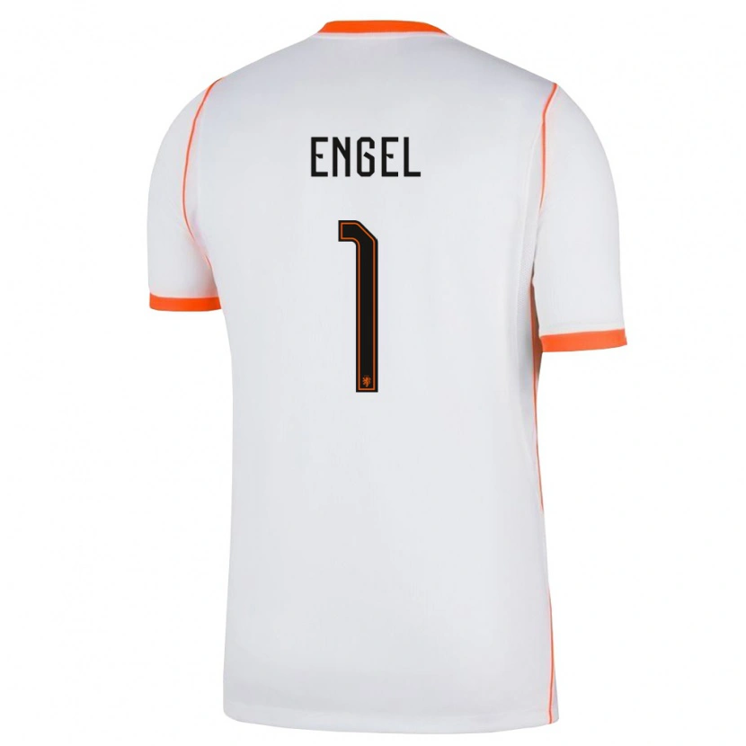 Danxen Mujer Camiseta Países Bajos Mark Engel #1 Blanco Naranja 2ª Equipación 26-28 La Camisa México
