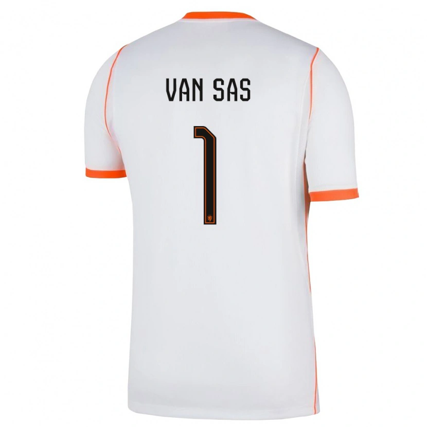 Danxen Mujer Camiseta Países Bajos Mikki Van Sas #1 Blanco Naranja 2ª Equipación 26-28 La Camisa México