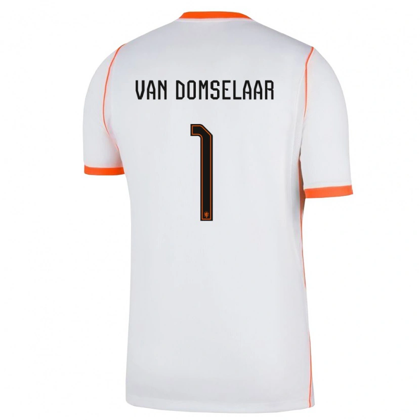Danxen Mujer Camiseta Países Bajos Daphne Van Domselaar #1 Blanco Naranja 2ª Equipación 26-28 La Camisa México