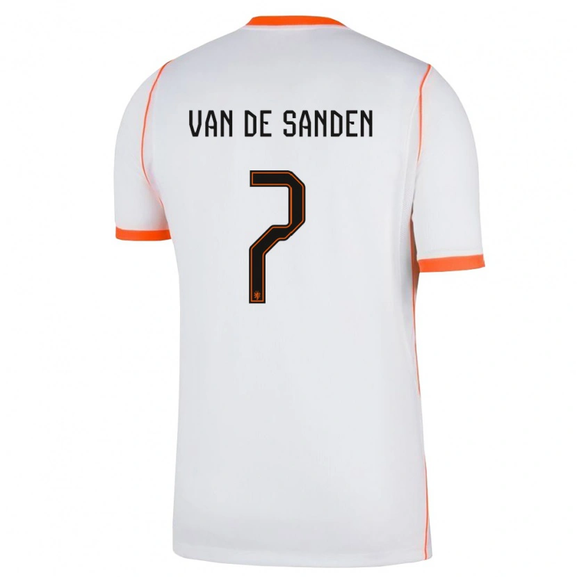 Danxen Mujer Camiseta Países Bajos Shanice Van De Sanden #7 Blanco Naranja 2ª Equipación 26-28 La Camisa México