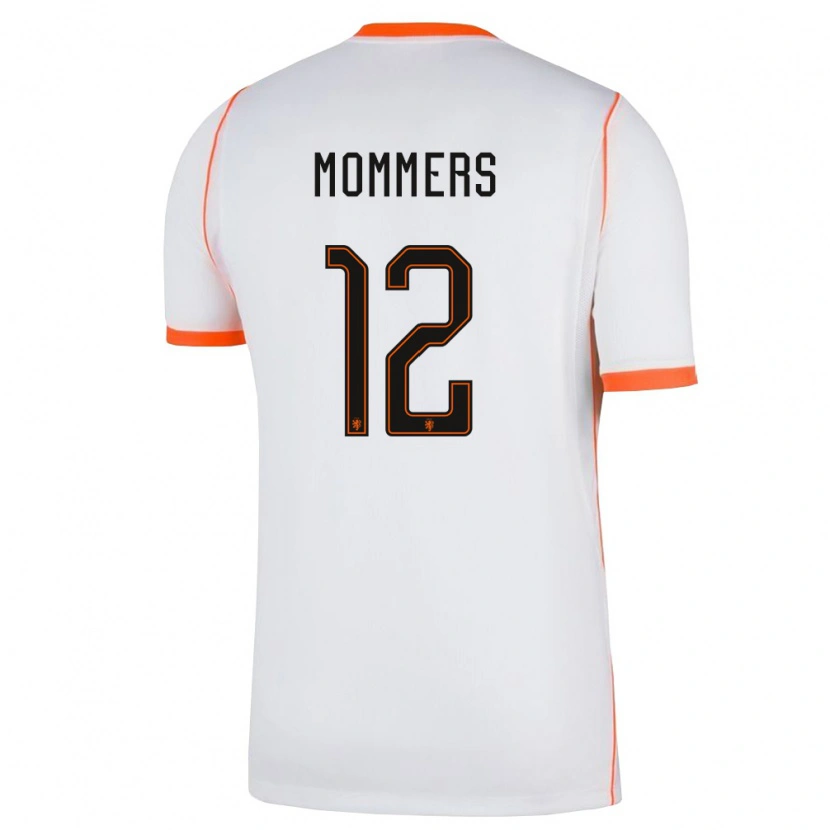 Danxen Mujer Camiseta Países Bajos Ryan Mommers #12 Blanco Naranja 2ª Equipación 26-28 La Camisa México