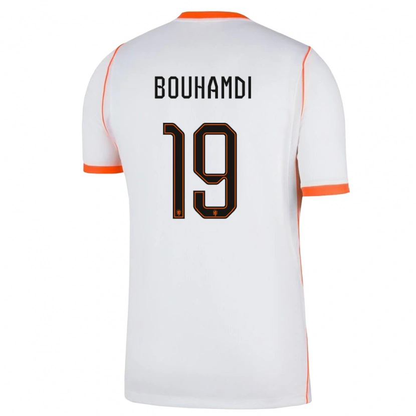 Danxen Mujer Camiseta Países Bajos Amir Bouhamdi #19 Blanco Naranja 2ª Equipación 26-28 La Camisa México