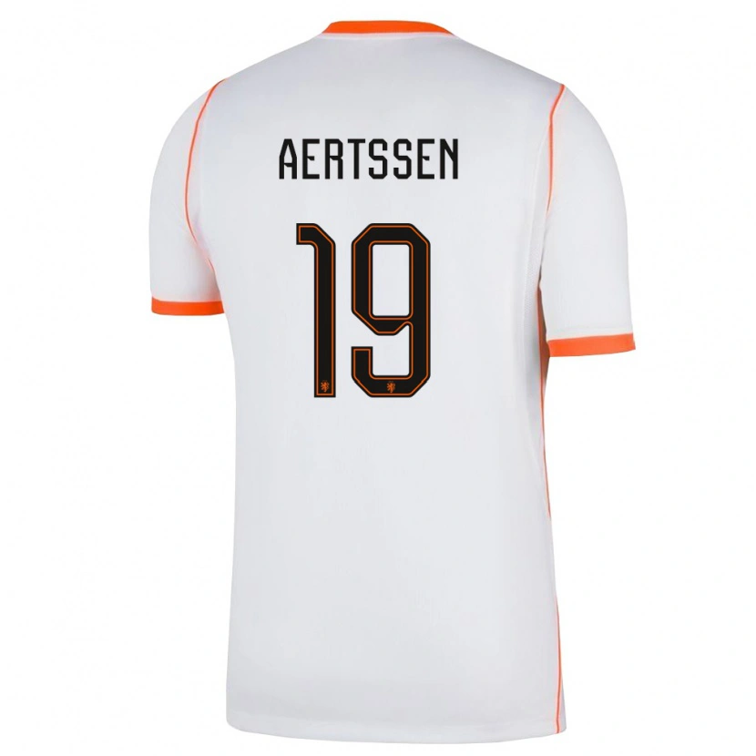 Danxen Mujer Camiseta Países Bajos Olivier Aertssen #19 Blanco Naranja 2ª Equipación 26-28 La Camisa México