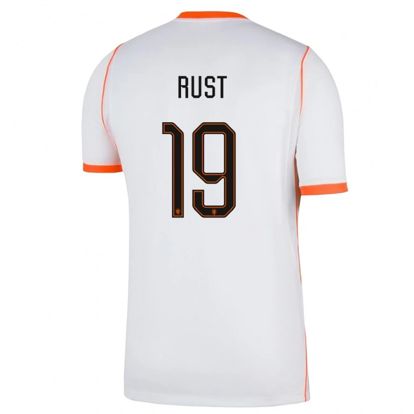 Danxen Mujer Camiseta Países Bajos Fabiano Rust #19 Blanco Naranja 2ª Equipación 26-28 La Camisa México