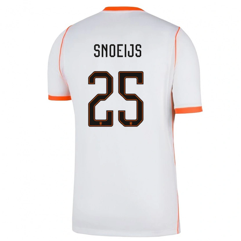 Danxen Mujer Camiseta Países Bajos Katja Snoeijs #25 Blanco Naranja 2ª Equipación 26-28 La Camisa México