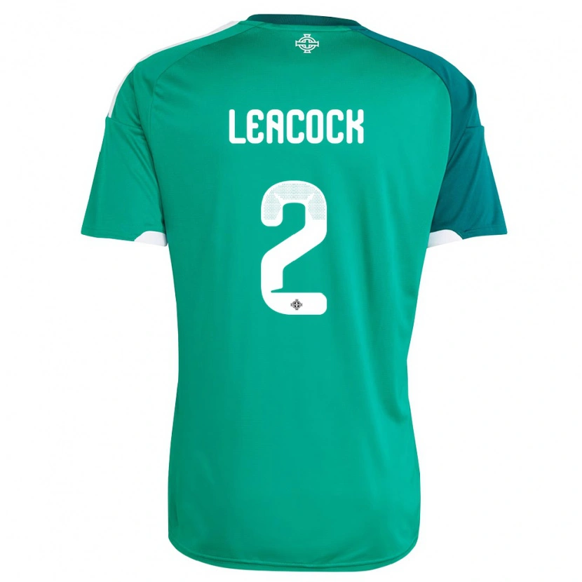 Danxen Niño Camiseta Irlanda Del Norte Callum Leacock #2 Verde Blanco 1ª Equipación 26-28 La Camisa México