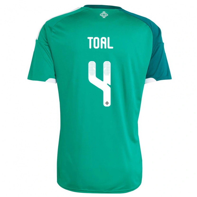 Danxen Niño Camiseta Irlanda Del Norte Eoin Toal #4 Verde Blanco 1ª Equipación 26-28 La Camisa México