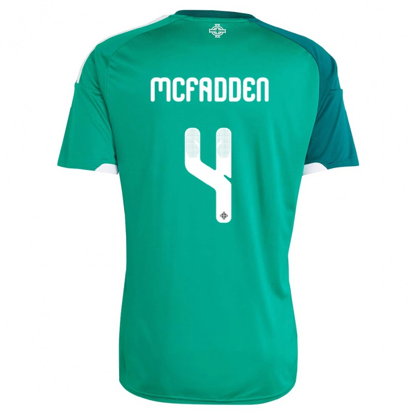 Danxen Niño Camiseta Irlanda Del Norte Sarah Mcfadden #4 Verde Blanco 1ª Equipación 26-28 La Camisa México