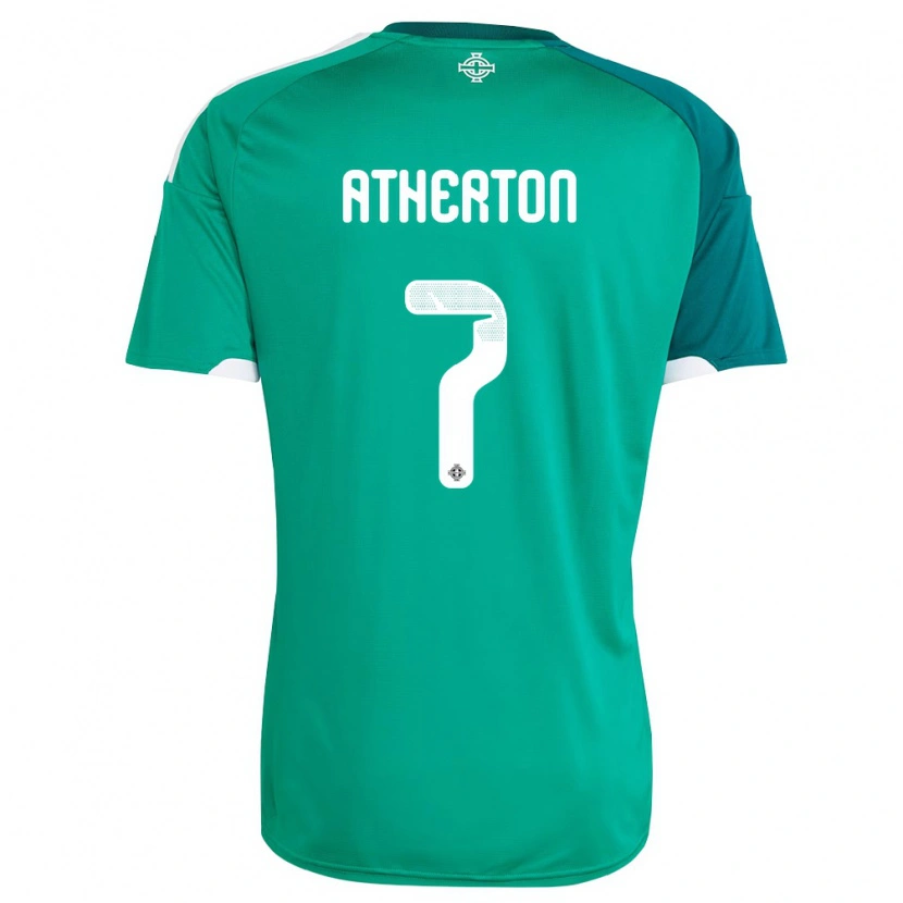 Danxen Niño Camiseta Irlanda Del Norte Chris Atherton #7 Verde Blanco 1ª Equipación 26-28 La Camisa México