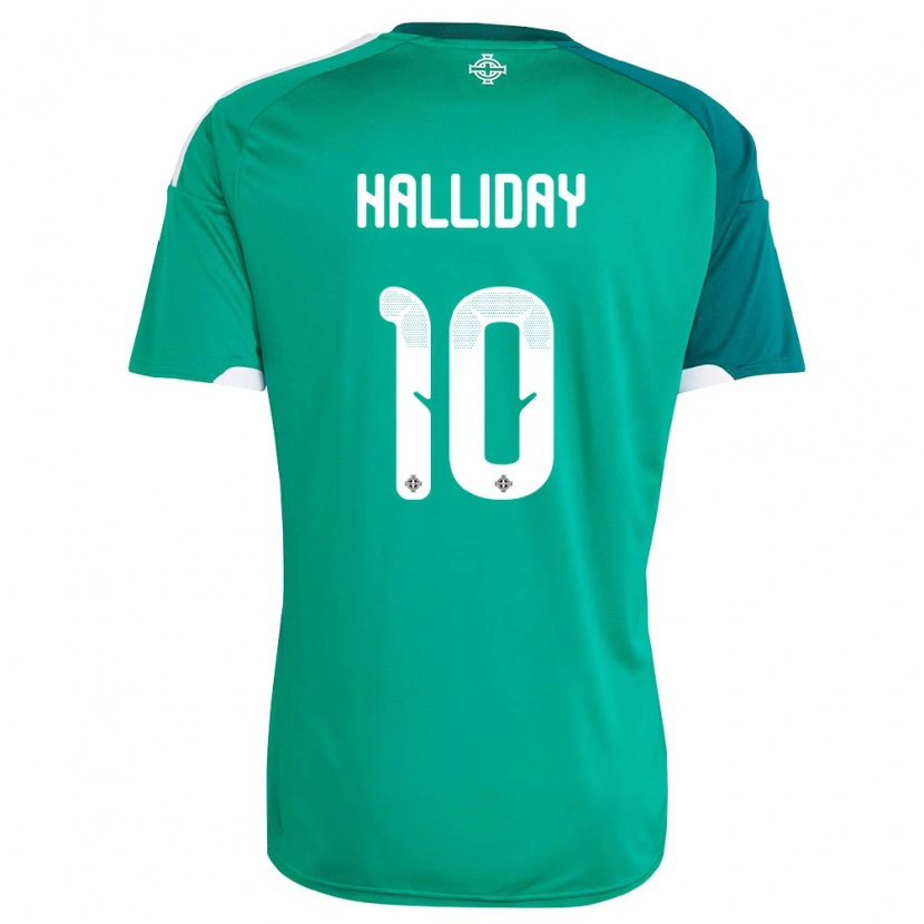 Danxen Niño Camiseta Irlanda Del Norte Keri Halliday #10 Verde Blanco 1ª Equipación 26-28 La Camisa México