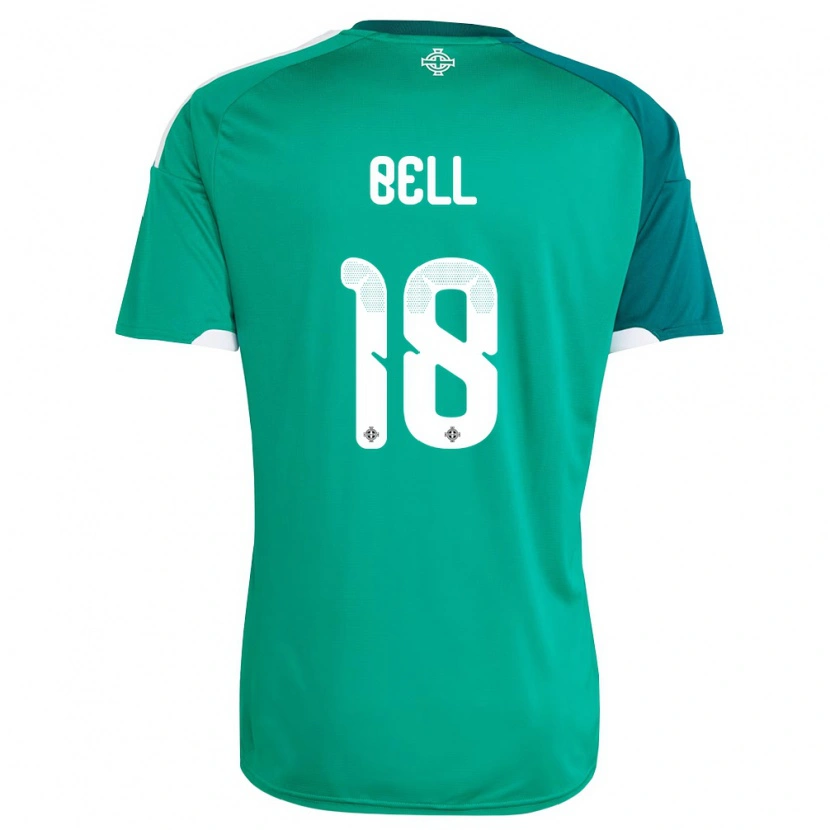 Danxen Niño Camiseta Irlanda Del Norte Megan Bell #18 Verde Blanco 1ª Equipación 26-28 La Camisa México