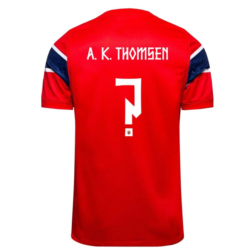 Danxen Niño Camiseta Noruega Adrian Konglevoll Thomsen #0 Rojo Marino Blanco 1ª Equipación 26-28 La Camisa México