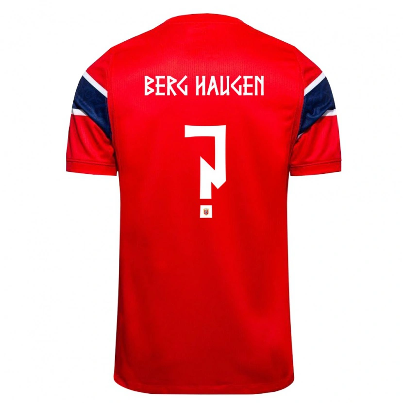 Danxen Niño Camiseta Noruega Brage Berg Haugen #0 Rojo Marino Blanco 1ª Equipación 26-28 La Camisa México