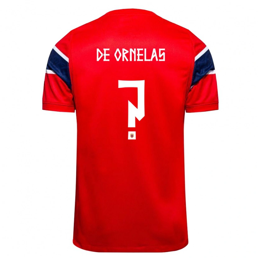 Danxen Niño Camiseta Noruega David De Ornelas #0 Rojo Marino Blanco 1ª Equipación 26-28 La Camisa México