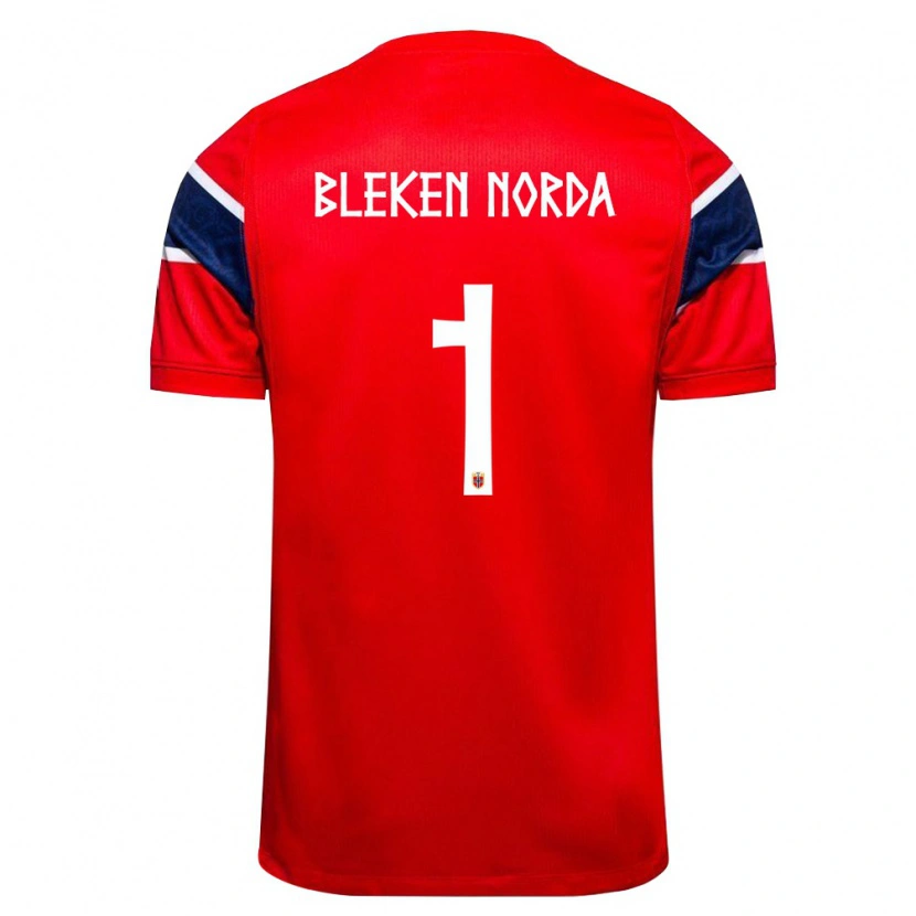 Danxen Niño Camiseta Noruega Haakon Bleken Norda #1 Rojo Marino Blanco 1ª Equipación 26-28 La Camisa México