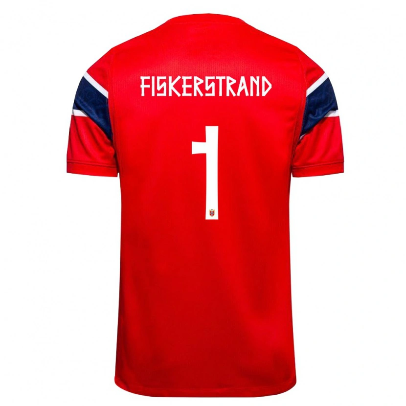 Danxen Niño Camiseta Noruega Cecilie Fiskerstrand #1 Rojo Marino Blanco 1ª Equipación 26-28 La Camisa México