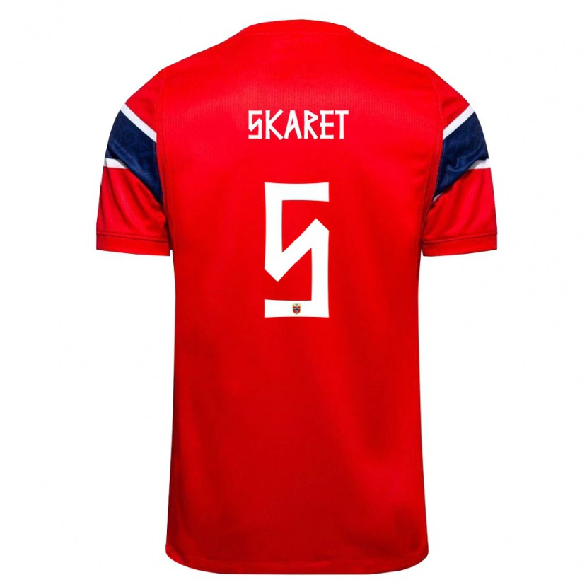 Danxen Niño Camiseta Noruega Brage Skaret #5 Rojo Marino Blanco 1ª Equipación 26-28 La Camisa México