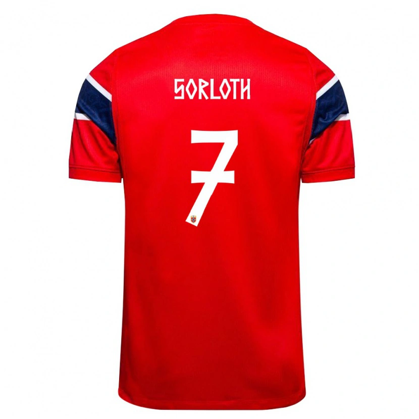 Danxen Niño Camiseta Noruega Alexander Sørloth #7 Rojo Marino Blanco 1ª Equipación 26-28 La Camisa México