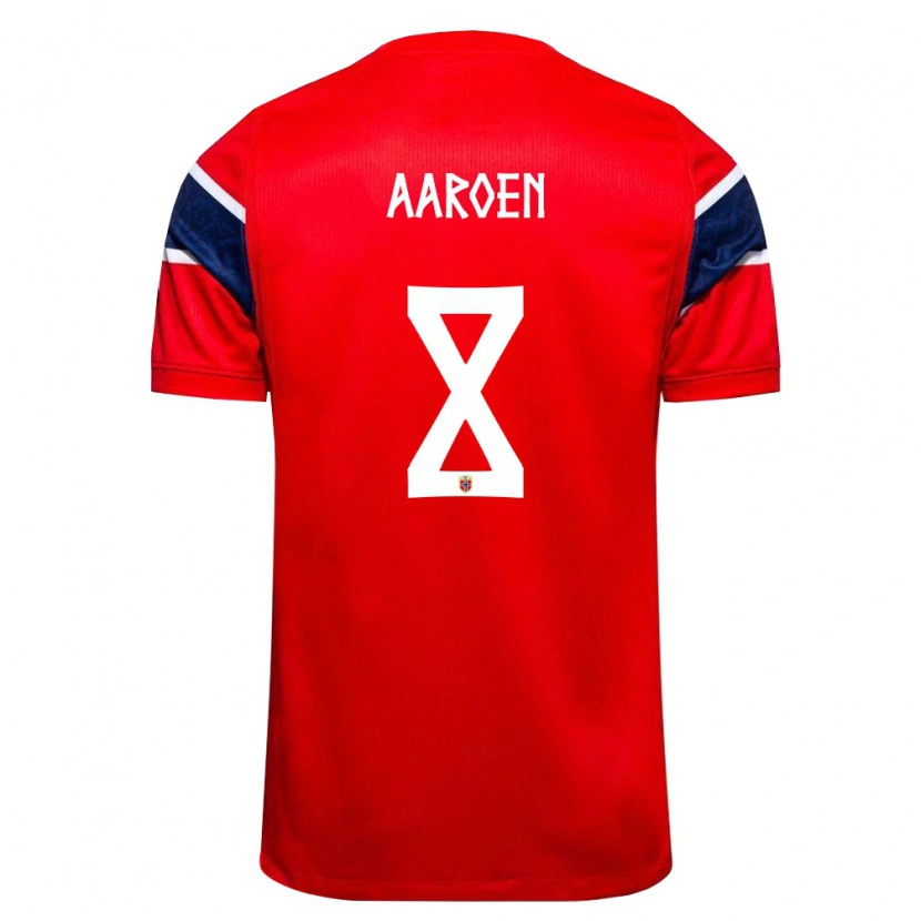 Danxen Niño Camiseta Noruega Isak Hansen-Aarøen #8 Rojo Marino Blanco 1ª Equipación 26-28 La Camisa México