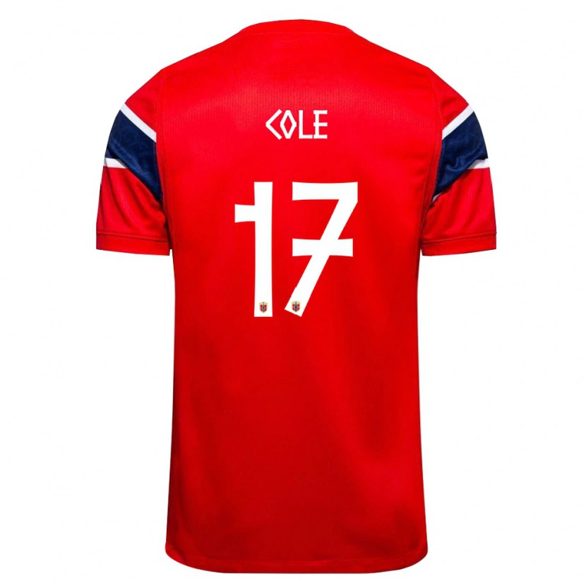 Danxen Niño Camiseta Noruega Alan Cole #17 Rojo Marino Blanco 1ª Equipación 26-28 La Camisa México